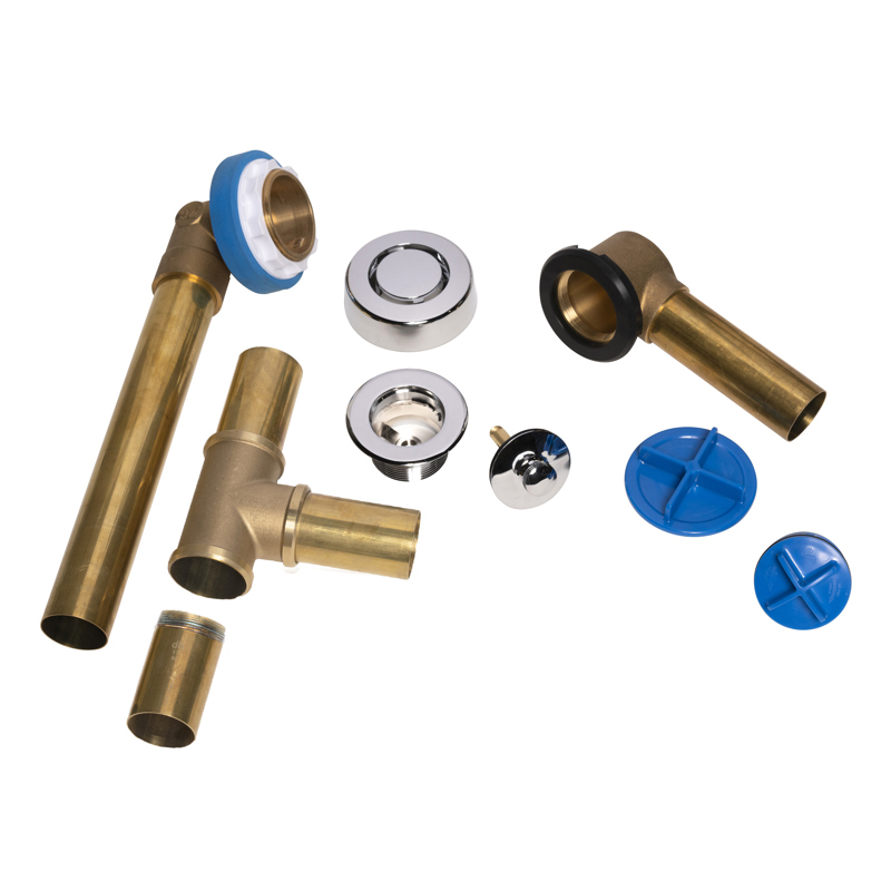 15_TrueBlueBrass7_C_001.jpg - Dearborn® True Blue® Brass Full Kit for Whirlpool Tubs, Uni-Lift Stopper, with Test Kit, Solder, Chrome