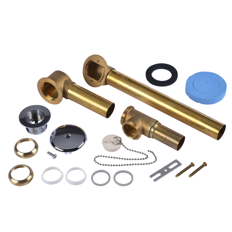 202-3_h.jpg - Dearborn® Full Kit, Brass Tubular - 17 Ga. Chain & Stopper with Chrome Finish Trim, 1-3/8" Reducing Tailpiece