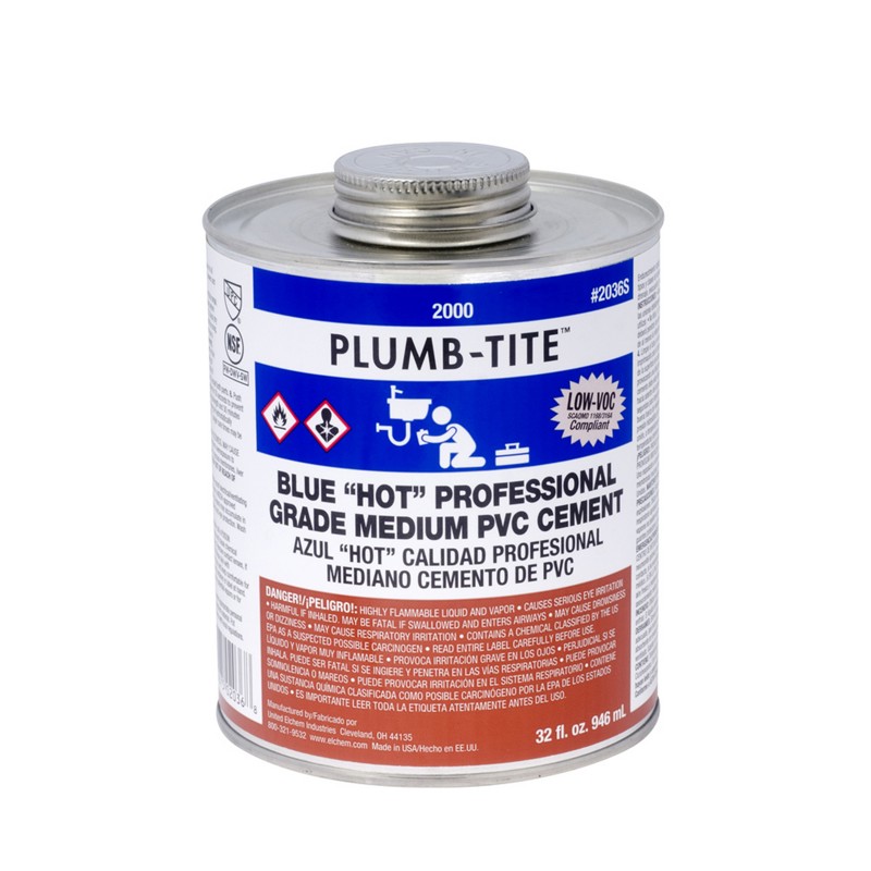 2036s_GHS.jpg - Oatey® 8 oz. Plumb-Tite™ PVC Medium Body Hot Blue Cement