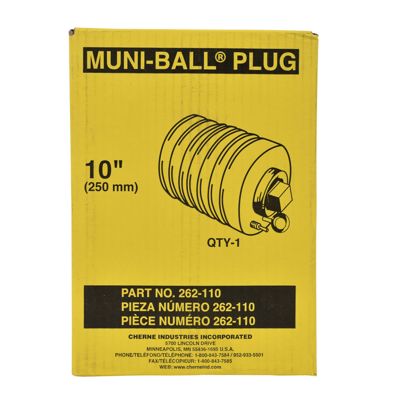 262-110_p.jpg - Cherne® 10 in. Muni-Ball® Plug, 3 in. Bypass