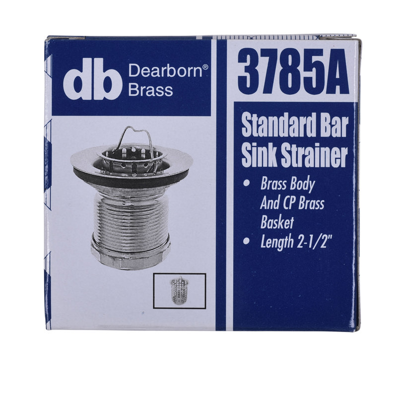3785A_l.jpg - Dearborn® Standard Bar Sink Strainer, Brass Body and Crumb Cup. Length -2-1/8"