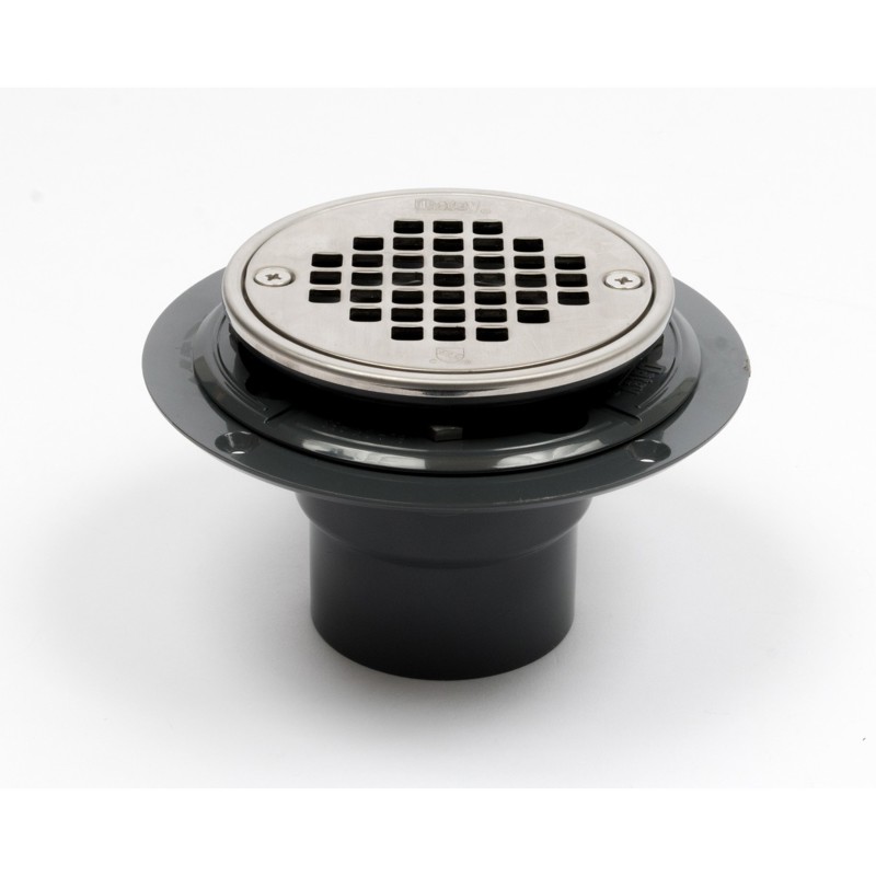 42263_B.jpg - Oatey® PVC Round Low Profile Drain Stainless Steel Screw-In Strainer with Ring and Plug