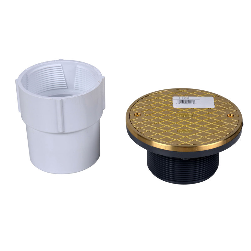 74137_h(altview).jpg - Oatey® 3" or 4" PVC General Purpose Cleanout w/ 6" NI Cover & Square Ring