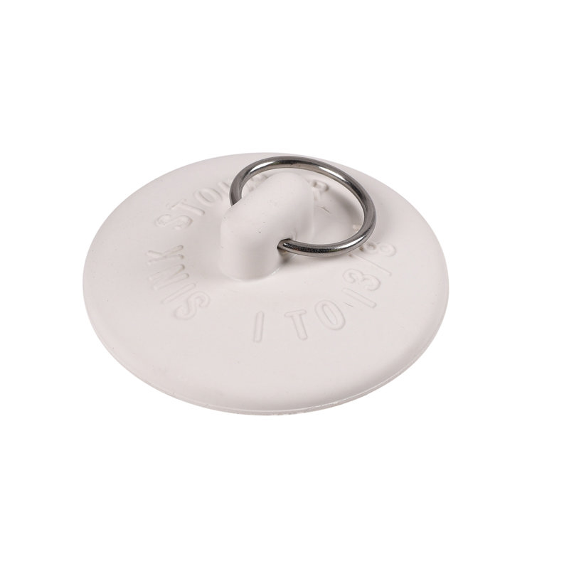 7536C_h.jpg - Dearborn® 1" - 1-3/8" Fit-All White Sink Stopper w/Metal Ring