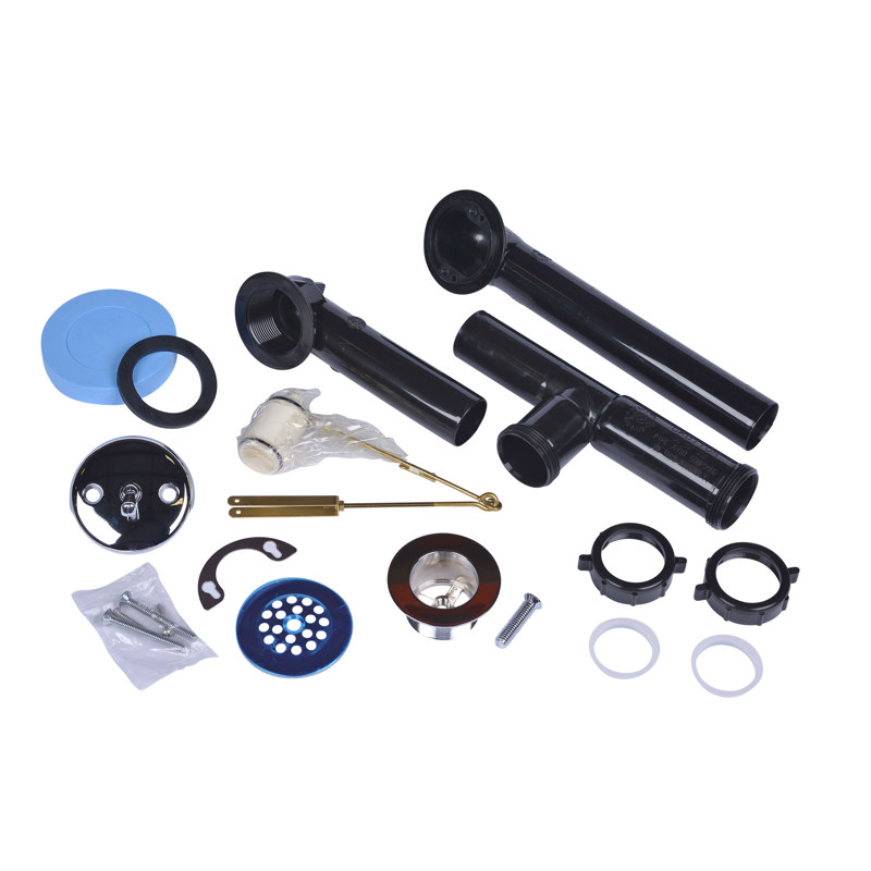 A9226_h.jpg - Dearborn® Full Kit, Plastic Tubular - Trip-Lever Stopper with Chrome Finish, Black