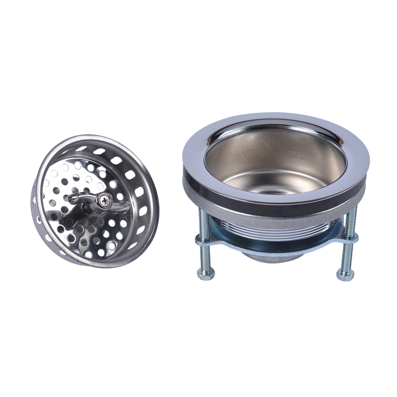DB711EZ_h.jpg - Dearborn® Spin-N-Lock Sink Basket Strainer, Chrome Plated Brass Body w/ Stainless Steel Screw-In Basket and EZ-Mount Connection