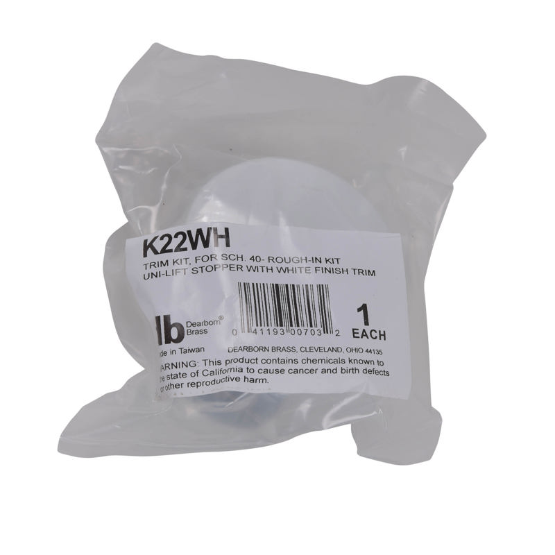 K22WH_p.jpg - Dearborn® DBlue Trim Kit, Uni-Lift Stopper with White Finish Trim