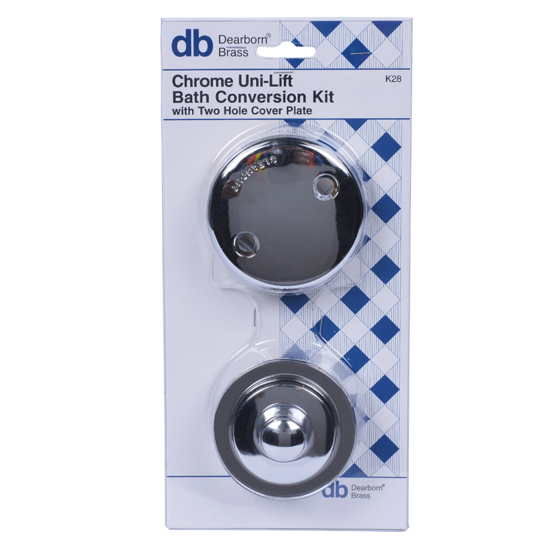 K28_h(altview).jpg - Dearborn® Conversion Kit, Two-Hole Cover Plate, Uni-Lift Stopper with Chrome Finish Trim