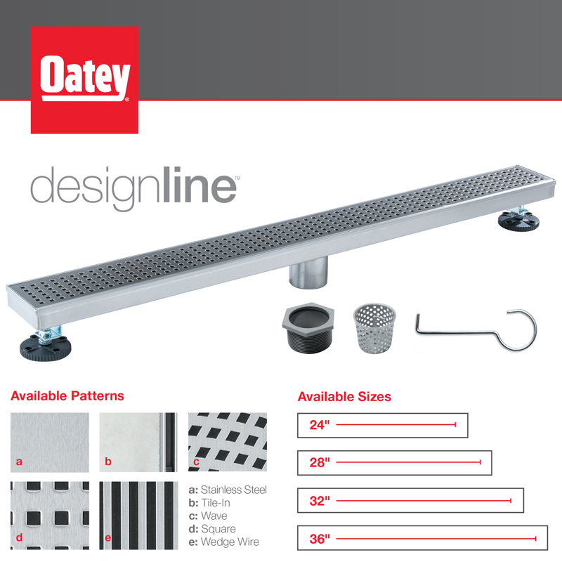 LinearDrain_INFO_002.jpg - Designline™ 24 in. Stainless Steel Linear Shower Drain with Matte Black Square Grate