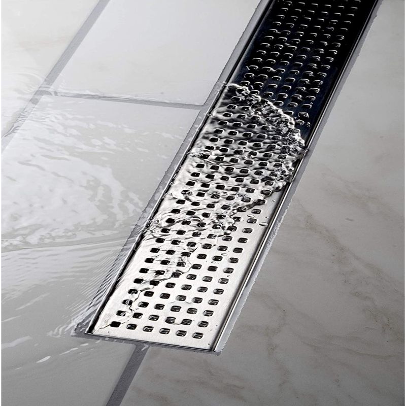 Linear_Square_Grate_APP_003.jpg - Designline™ 28 in. Stainless Steel Shower Linear Drain Square Grate