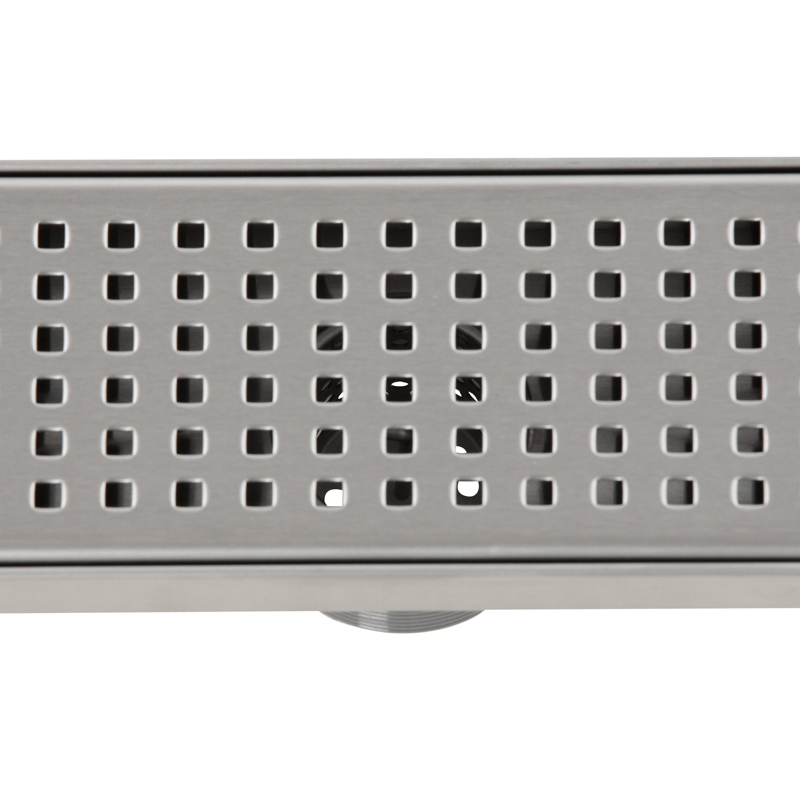 Linear_Square_Grate_H_001.jpg - Designline™ 28 in. Stainless Steel Shower Linear Drain Square Grate