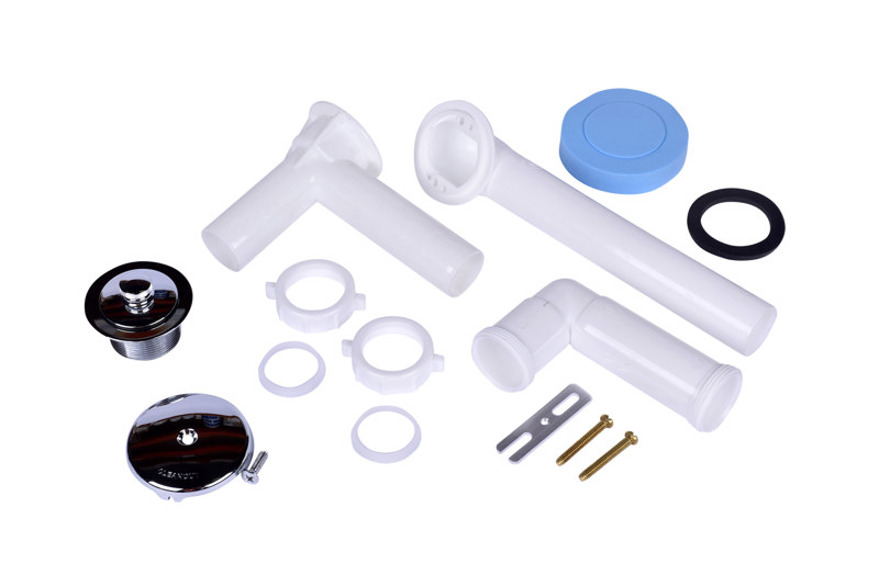 P8227D_h.jpg - Dearborn® Full Kit, Plastic Tubular – Uni-Lift Stopper with Chrome Finish Trim, Direct Drain