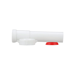 038753005423-01-01.jpg - Oatey 1-1/4 in. x 6 in. White Plastic Slip-Joint Sink Drain Tailpiece Extension Tube