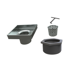 038753016375_H_001.png - 4 in. SquareDrain Body in Brushed Stainless Steel