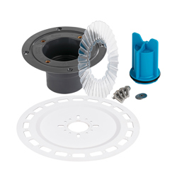 038753016825_H_001.jpg - QuickDrain SquareDrain Large Universal Flange Adaptor Full Kit with PVC Drain Assembly and Accessories