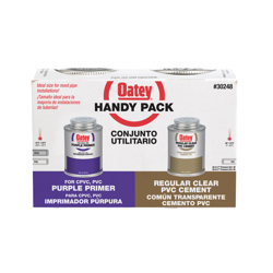038753302485_H_001.jpg - Oatey® 8 oz. PVC Clear Cement and Purple Primer Handy Pack