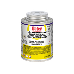 038753319179_H_001.jpg - Oatey® 8 oz. CPVC All Weather Flowguard Gold® 1-Step Yellow Cement with Ultraviolet Indicator