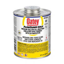 038753319193_H_001.jpg - Oatey® 32 oz. CPVC All Weather Flowguard Gold® 1-Step Yellow Cement with Ultraviolet Indicator