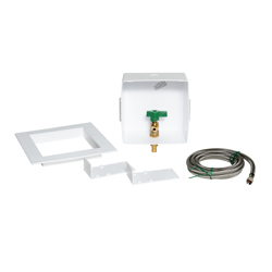 038753391465_H_001.jpg - Oatey® Square, 1/4 Turn, F1807, Low Lead, Ice Maker Outlet Box - Standard Pack, 6' SS Hose