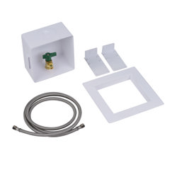 038753391533_H_001.jpg - Oatey® Square, 1/4 Turn, CPVC, Low Lead, Ice Maker Outlet Box - Standard Pack, 6' SS Hose