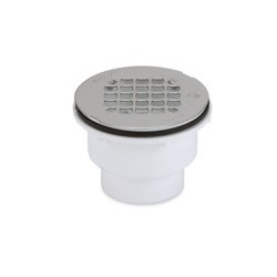 038753420455_H_001.jpg - Oatey® 2 in. 2-Part PVC Solvent Weld Shower Drain with Stainless Steel Strainer