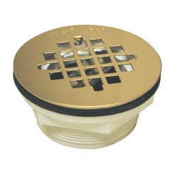 038753420806_H_001.jpg - Oatey® 2 in. 101 PNC PVC No-Caulk Shower Drain with  Ultrashine® Polished Brass Strainer