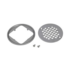 038753423333_H_001.jpg - Oatey® Round Polished Stainless Steel Screw-In Strainer with Ring