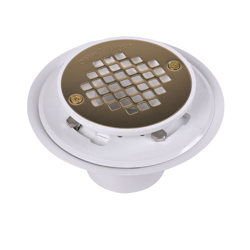038753424040_H_001.jpg - Oatey® 2 in. or 3 in. PVC Drain with Round Ultrashine® PVD Screw-Tite Polished Brass Strainer