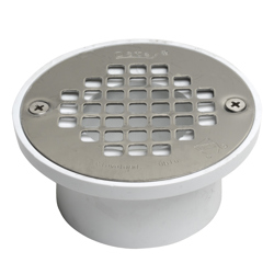 038753435794_H_001.jpg - Oatey® 2 in. or 3 in. PVC General Purpose Drain with 4 in. Stainless Steel Screw-Tite Strainer