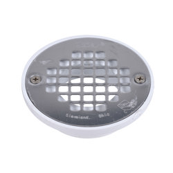 038753435817_H_001.jpg - Oatey® 2 in. or 3 in. PVC Short General Purpose Drain with 4 in. Stainless Steel Screw-Tite strainer