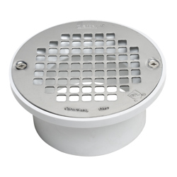 038753435831_H_001.jpg - Oatey® 3 in. or 4 in. PVC General Purpose Drain with 5 in. Stainless Steel Screw-Tite Strainer