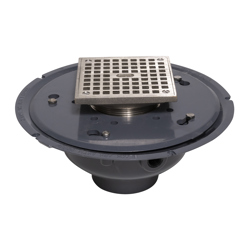 038753722337_H_001.jpg - Oatey® 3" or 4" PVC Adj. Commercial Drain w/ 5" Cast NI Square Grate & Square Top