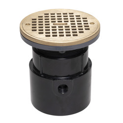 038753821382_H_001.jpg - Oatey® 4" ABS Pipe Base General Purpose Drain w/ 6" BR Grate & Round Ring