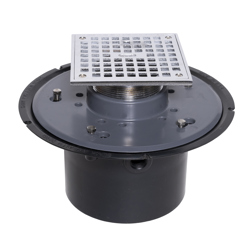 038753822662_H_001.jpg - Oatey® 6" ABS Adj. Commercial Drain w/ 6" Cast CHR Square Grate & Square Top