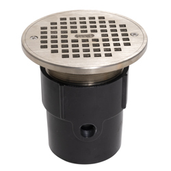 038753823379_H_001.jpg - Oatey® 3" or 4" ABS General Purpose Pipe Fit Drain w/ 6" Cast NI Grate & Round Top