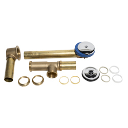 041193111272_H_002.jpg - Dearborn® Full Kit, Brass Tubular - 17 Ga. Uni-Lift Stopper with Chrome Finish Trim