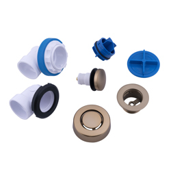 041193350084_C_001.jpg - Dearborn® True Blue® PVC Half Kit, Touch Toe Stopper, with Test Kit, Champagne Bronze, Finished Drain Spud
