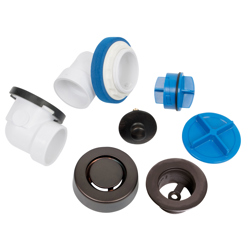 041193462602_H_001.jpg - Dearborn® True Blue® PVC Half Kit, Push n' Pull Stopper, with Test Kit, Oil Rubbed Bronze, Finished Drain Spud