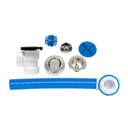 041193463111_H_001.jpg - Dearborn® True Blue® 16 in. FLEX PVC Full Kit, Push n'Pull Stopper, Chrome, Direct Drain