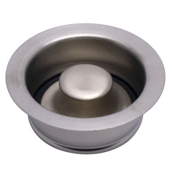 041193801258_H_001.jpg - Dearborn® Stainless Steel Garbage Disposal Flange and Stopper, Brushed Nickel Finish