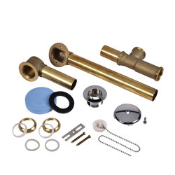 208-3_h.jpg - Dearborn® Full Kit, Brass Tubular - 17 Ga. Chain & Stopper with Chrome Finish Trim