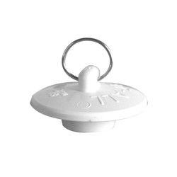 7536C.jpg - Dearborn® 1" - 1-3/8" Fit-All White Sink Stopper w/Metal Ring